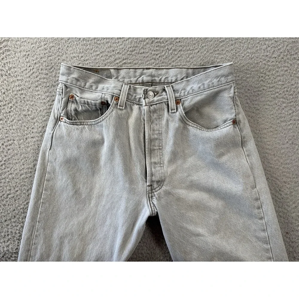 Vintage Levis 501 Jeans Mens 31x32 (Fits 28x31) Gray 90s Made USA Denim Faded